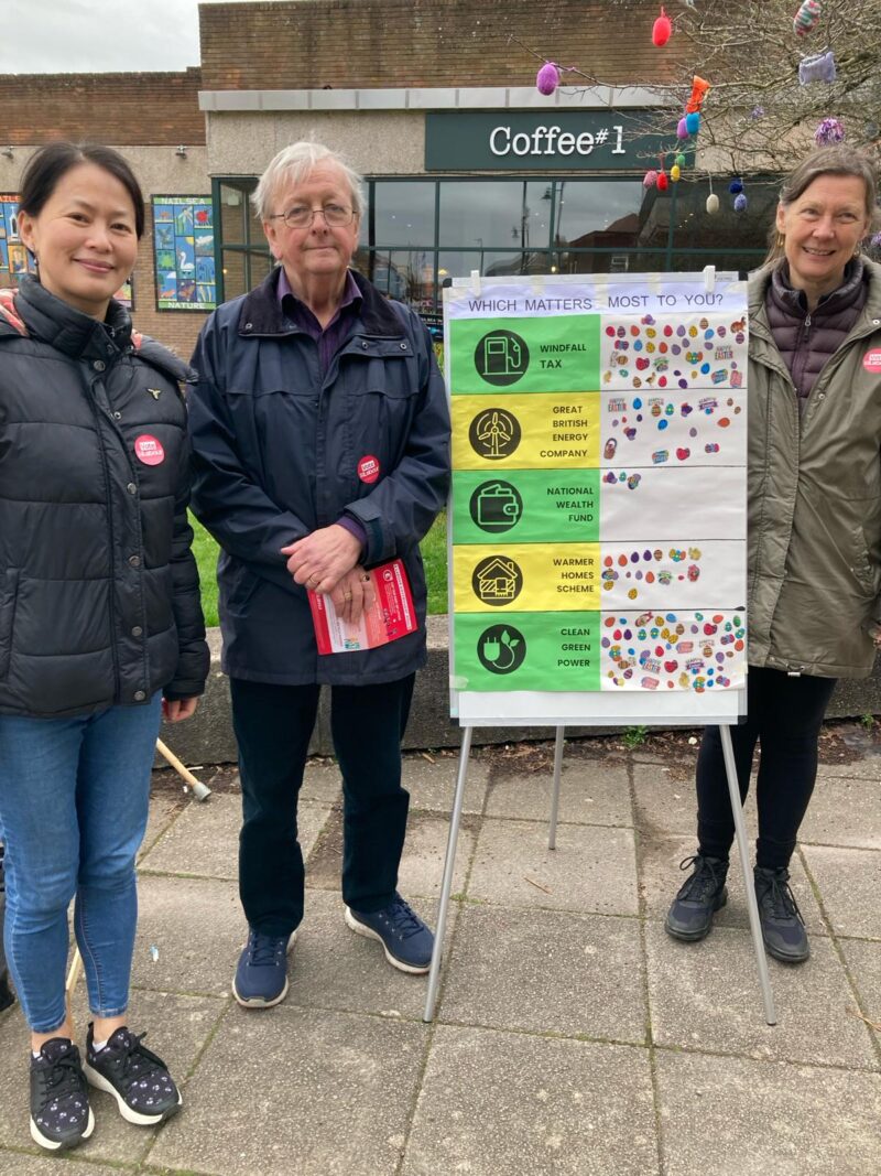 Labour activists manning the street stall at Nailsea Farmers Market