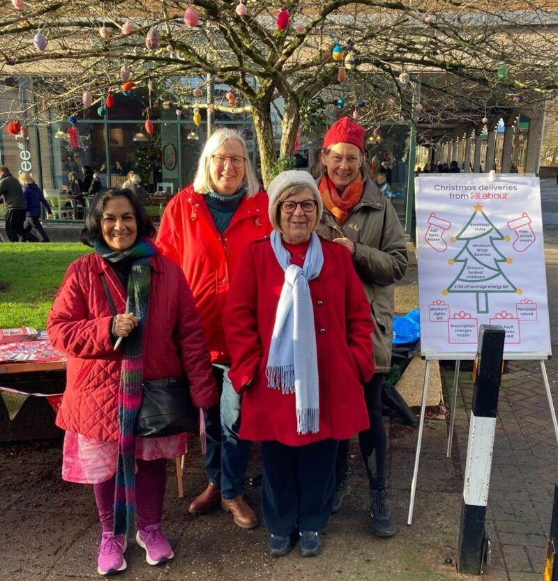 Labour Party volunteers at the stall at Nailsea Farmers Market